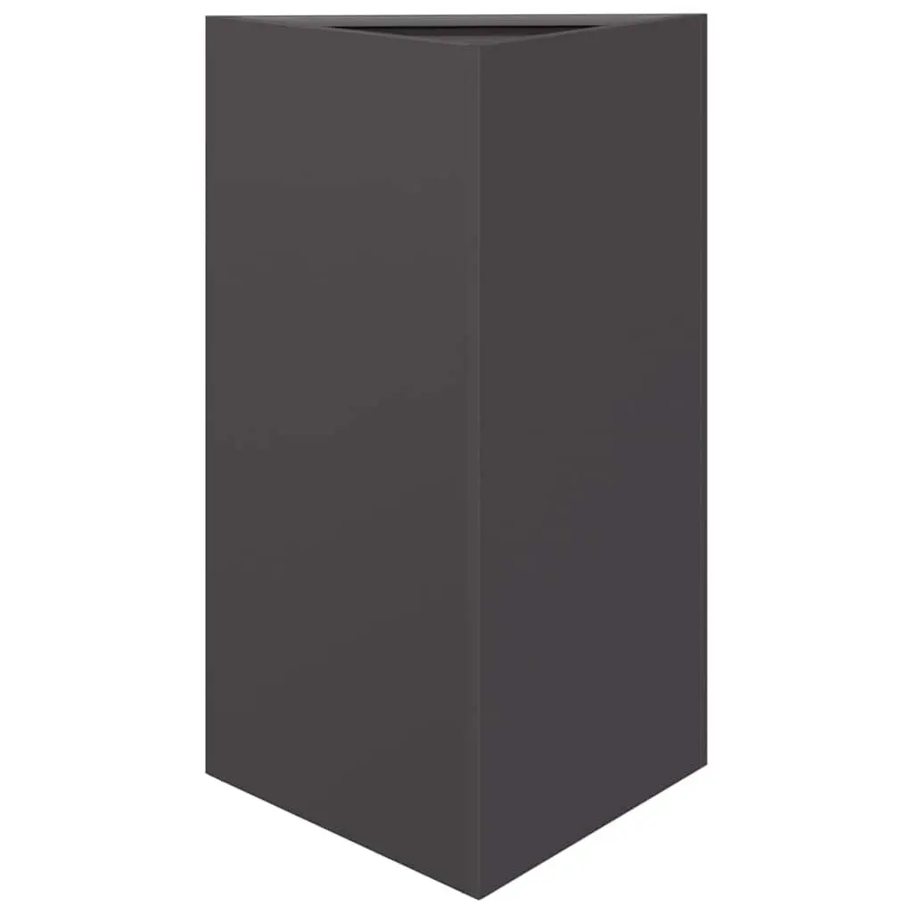 Garden Planter Triangular Black Steel 50x43x75cm Outdoor Pots