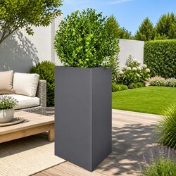 Garden Planter Triangular Steel 50x43x75cm Anthracite Outdoor Pots Flowers