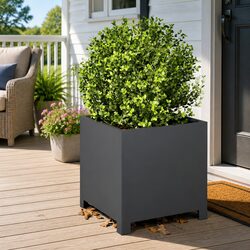 Garden Planters 2pcs Anthracite 40x40x40cm Outdoor Pots Decor Balcony Patio