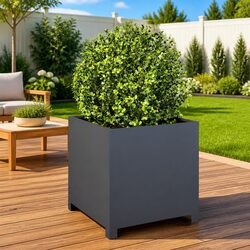 Garden Planter 50x50x50cm Anthracite Steel Outdoor Raised Bed Patio Pot
