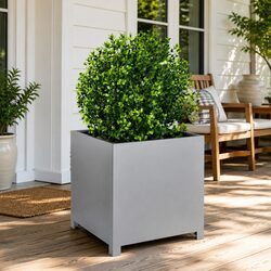 Garden Planter 50x50x50cm Galvanised Steel Square Raised Bed Outdoor Patio