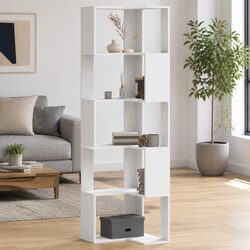 Corner Bookcase 5-Tier White 50x50x179cm Standing Shelf Storage Display Rack