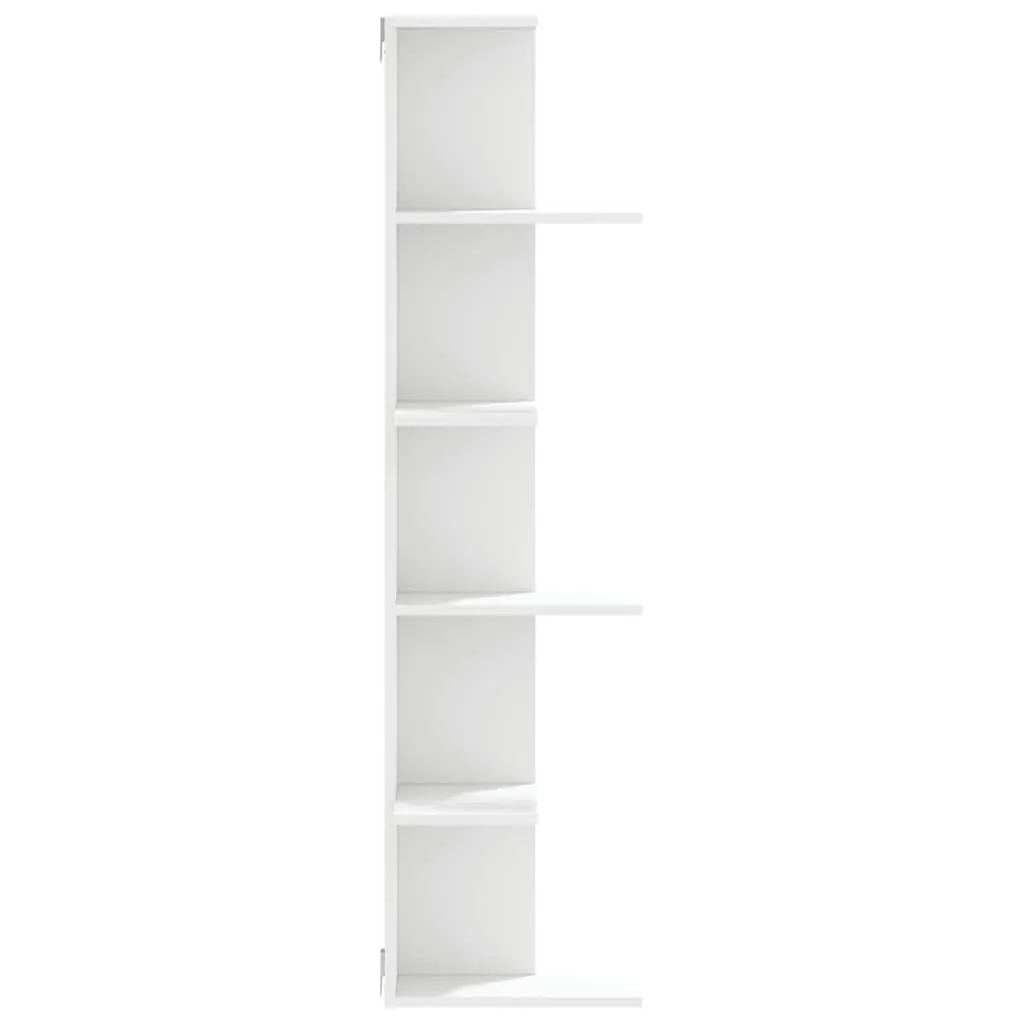 Wall Corner Shelf White 36.5x36.5x140cm Storage Display Shelving Unit