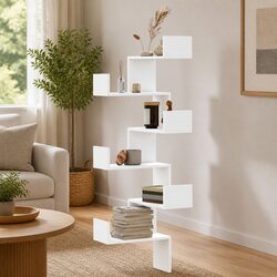 Wall Corner Shelf White 45x45x147cm Storage Shelving Unit Living Room Bedroom