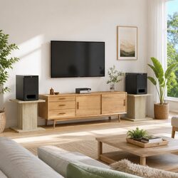 Speaker Stands 2 pcs Brown Engineered Wood 30x30x40 cm Audio Acoustic Support