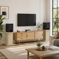 Speaker Stands 2 pcs 30x30x60 cm Engineered Wood Brown Audio Support Pair