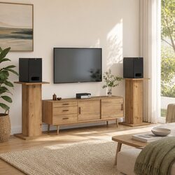Speaker Stands 2 pcs Brown 30x30x60 cm Engineered Wood Audio Equipment Support