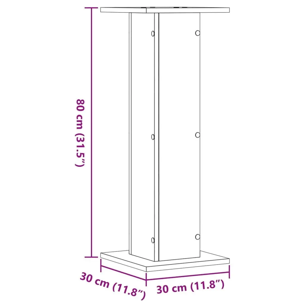 Speaker Stands Engineered Wood 30x30x80 cm White 2 pcs