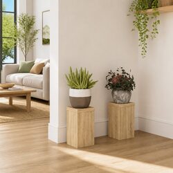 Plant Stands 2 pcs Sonoma Oak 10x10x18 cm Engineered Wood Flower Pot Display