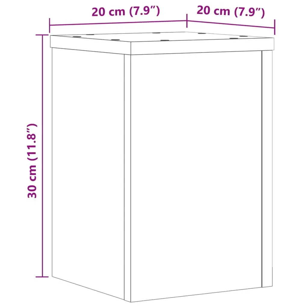 Plant Stands Engineered Wood 20x20x30 cm White 2 pcs