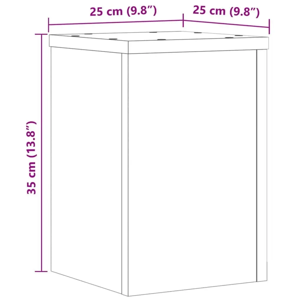 Plant Stands Engineered Wood Brown 25x25x35 cm 2 Piece Home Garden Decor Display