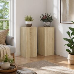 Plant Stands 2 pcs Brown Engineered Wood 30x30x70 cm Flower Display Holder