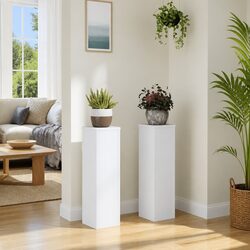 Plant Stands 2 pcs White 17x17x60 cm Engineered Wood Indoor Outdoor Display