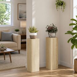 Plant Stands 2 pcs Sonoma Oak 17x17x60 cm Engineered Wood Flower Display