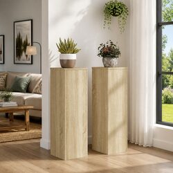 Plant Stands 2 pcs Sonoma Oak 25x25x80 cm Engineered Wood Flower Pot Display