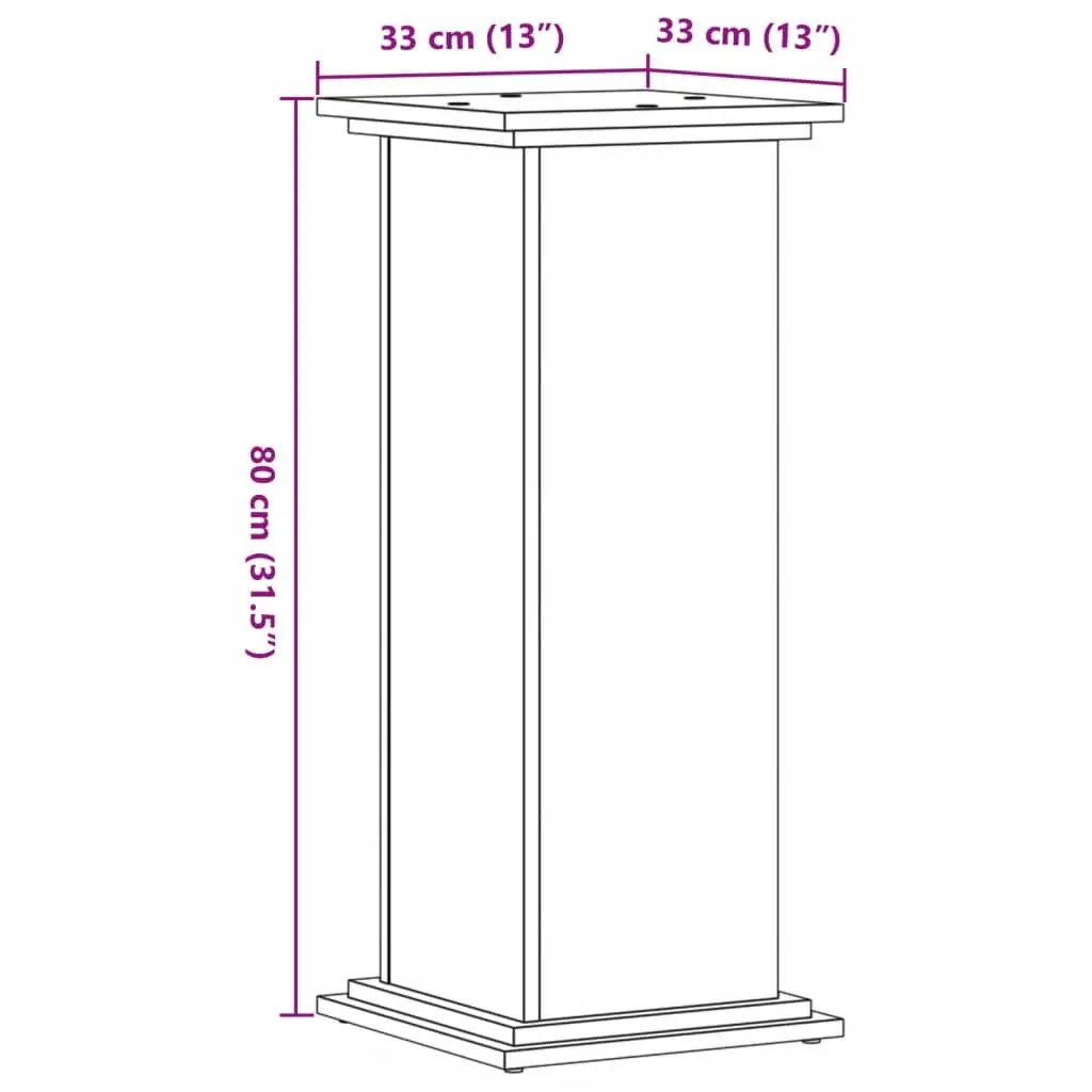 Plant Stand Engineered Wood Brown Display Shelf Indoor Outdoor