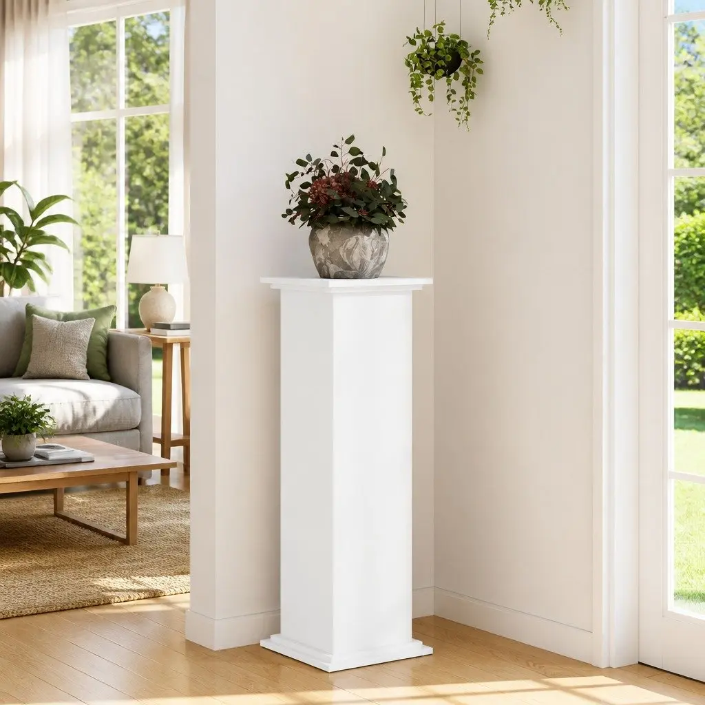 Plant Stand Engineered Wood Tall 33x33x100cm White