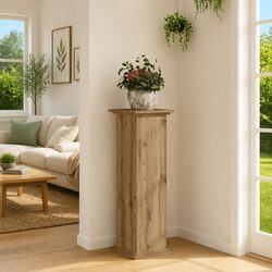Plant Stand Engineered Wood Brown 33x33x100cm Indoor Outdoor Decorative Display