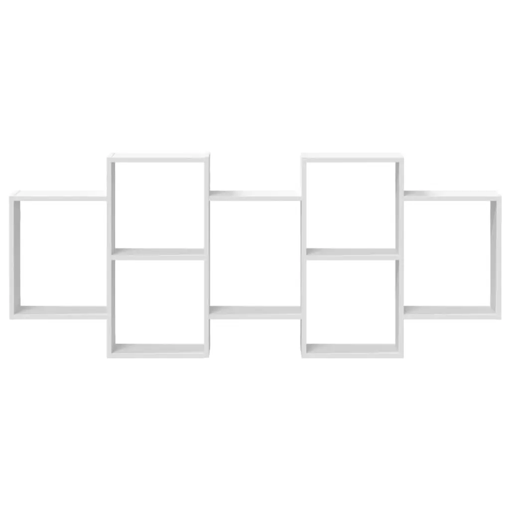Wall Shelf Floating Display Storage Organiser 159x18x65 cm White Engineered Wood