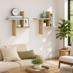 Wall Shelves 2 pcs Sonoma Oak 38x12x38 cm Floating Storage Display Organiser