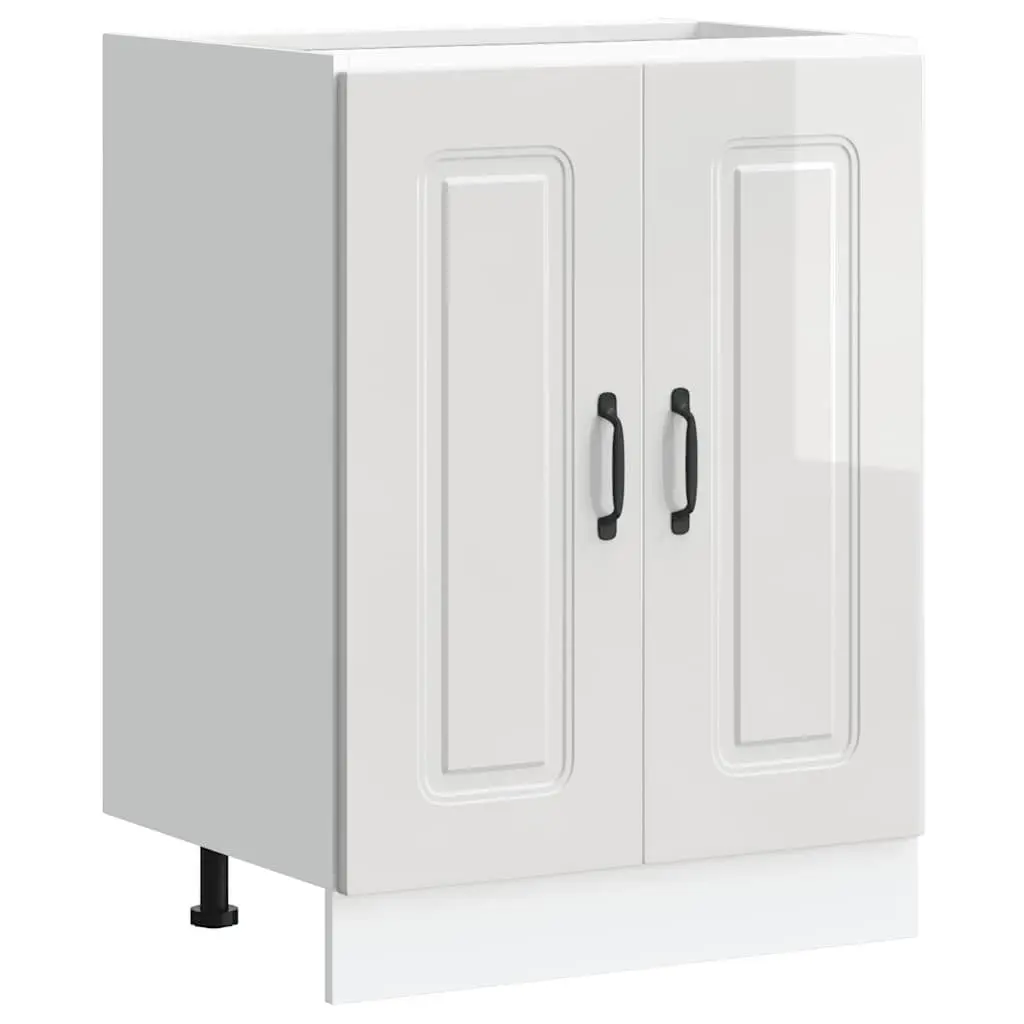 Sink Base Cabinet White Kitchen Storage Cupboard Engineered Wood 60x46x81.5cm