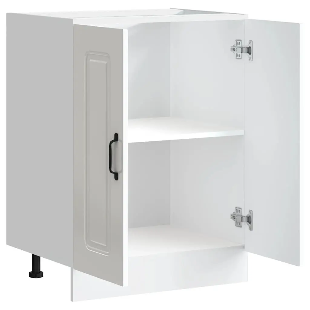 Sink Base Cabinet White Kitchen Storage Cupboard Engineered Wood 60x46x81.5cm