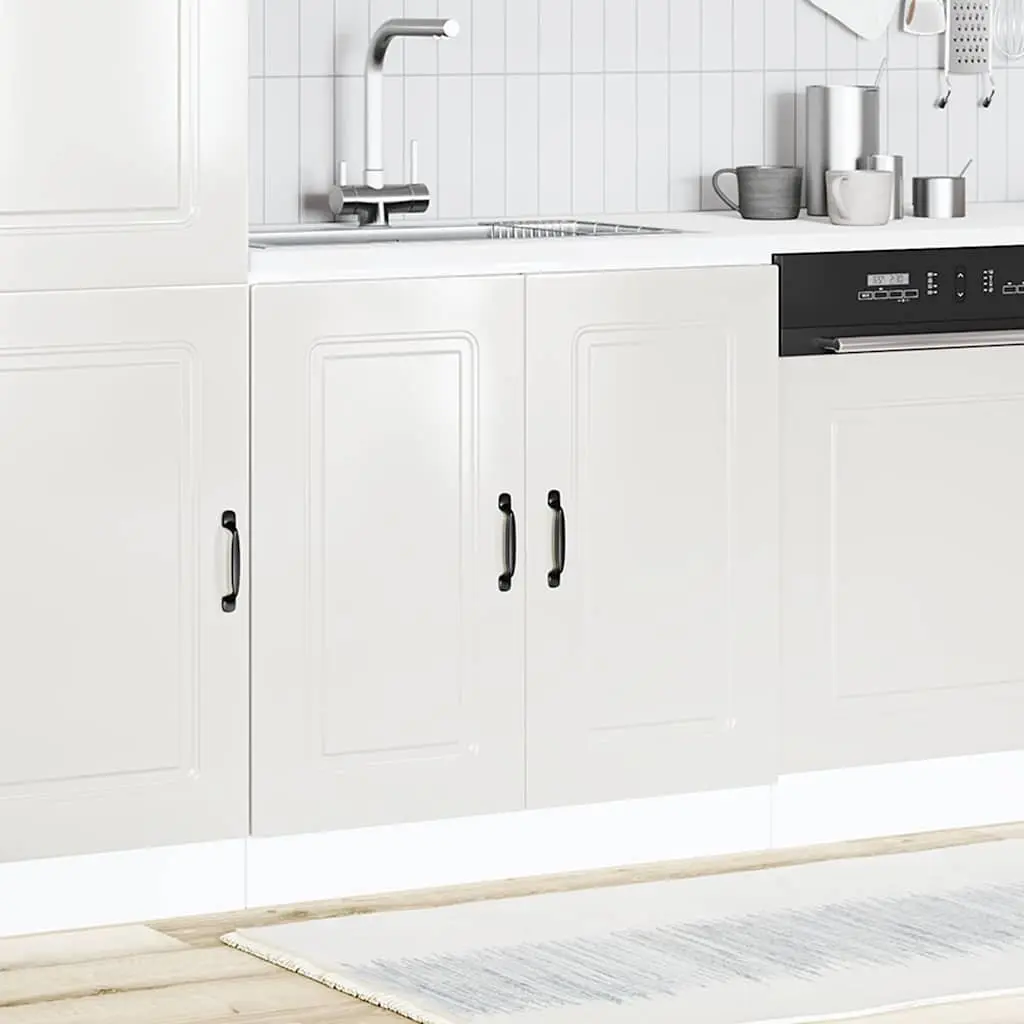 Sink Base Cabinet Kitchen Storage Unit Engineered Wood White High Gloss