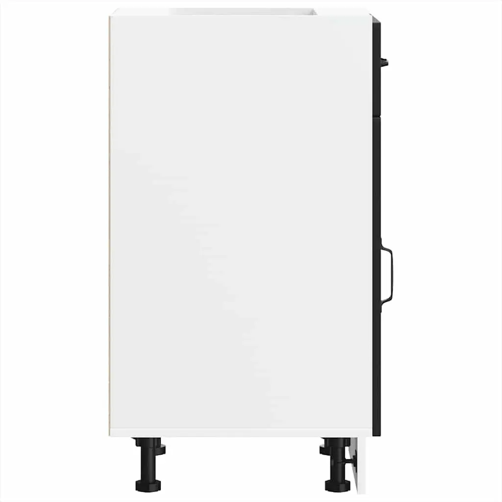 Kitchen Base Cabinet Black Engineered Wood Storage Cupboard