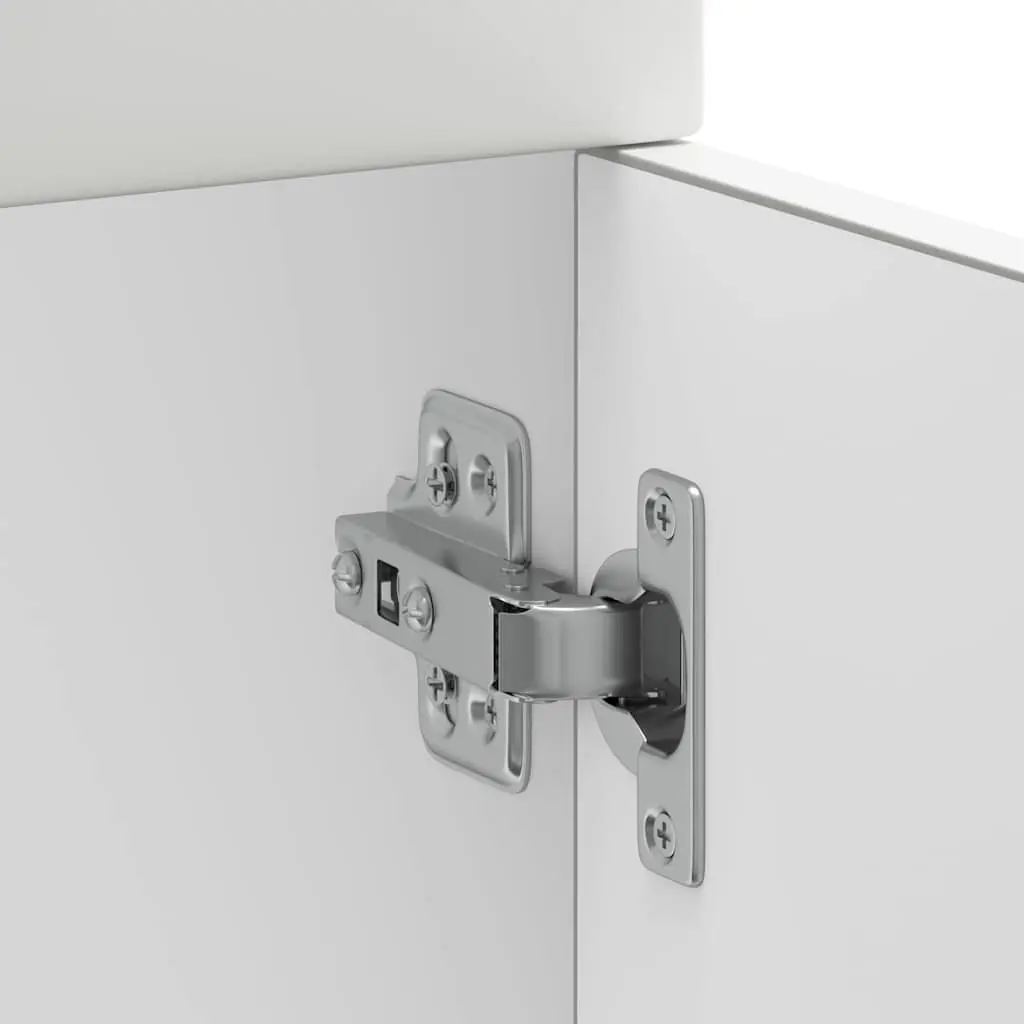 Kitchen Cabinet White Engineered Wood Storage Cupboard Adjustable Feet