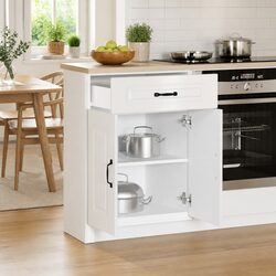 Kitchen Base Cabinet White High Gloss Engineered Wood Storage Cupboard Door