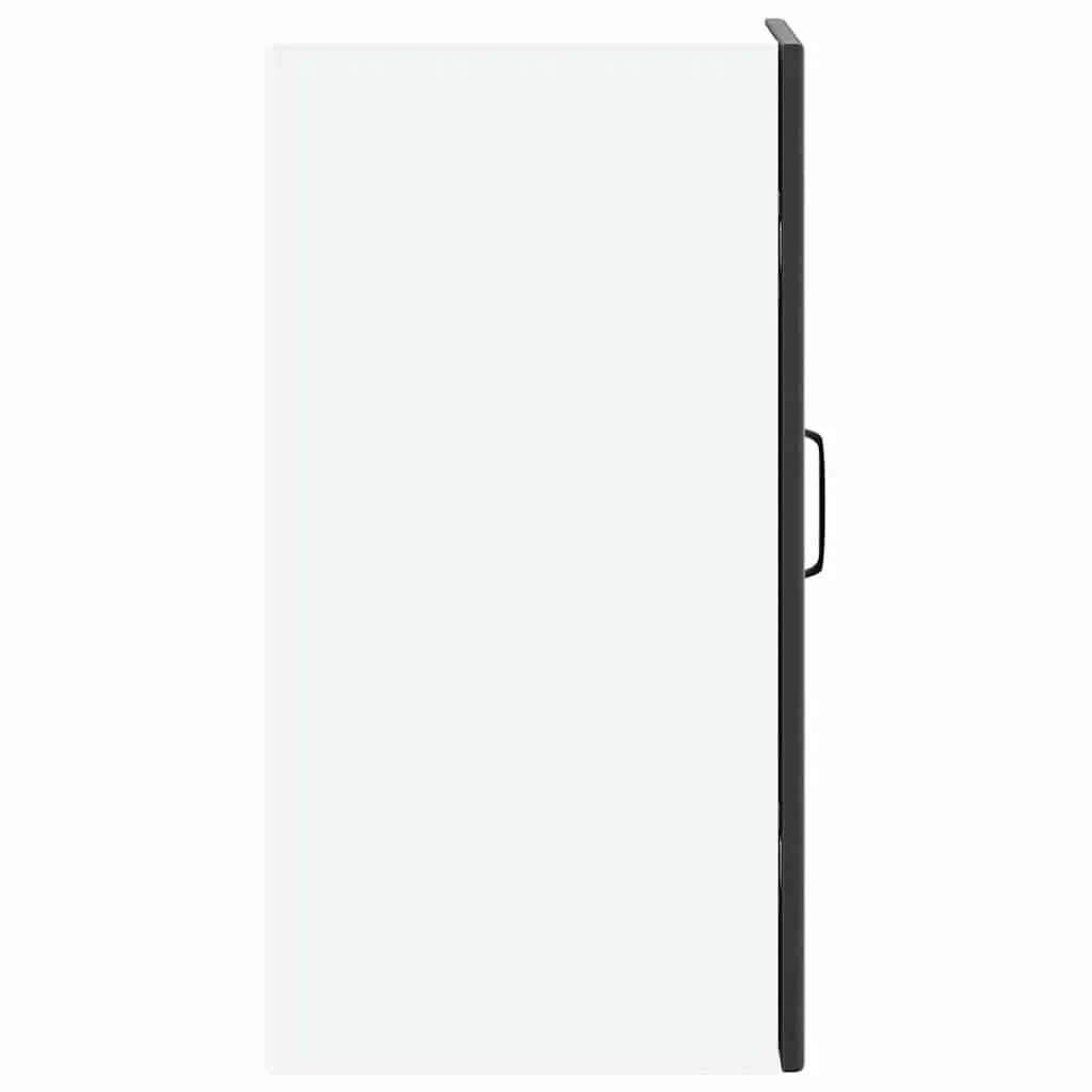 Kitchen Wall Cabinet Black Engineered Wood Storage Cupboard Organiser Unit
