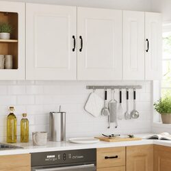 Kitchen Wall Cabinets 2pcs White Engineered Wood Storage Cabinet Cupboards