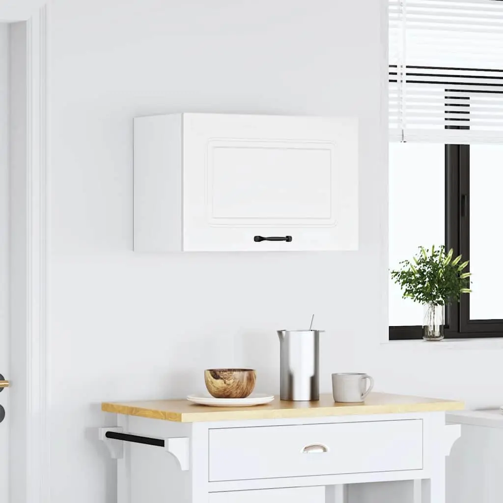 Kitchen Wall Cabinet White Engineered Wood Mounted Storage Cupboard Organiser