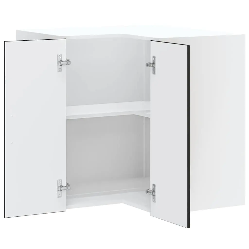 Kitchen Wall Corner Cabinet Black Engineered Wood Storage Organizer