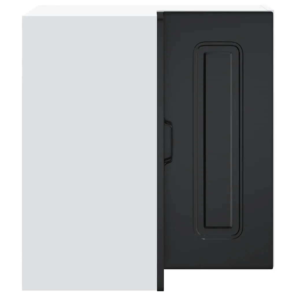 Kitchen Wall Corner Cabinet Black Engineered Wood Storage Organizer