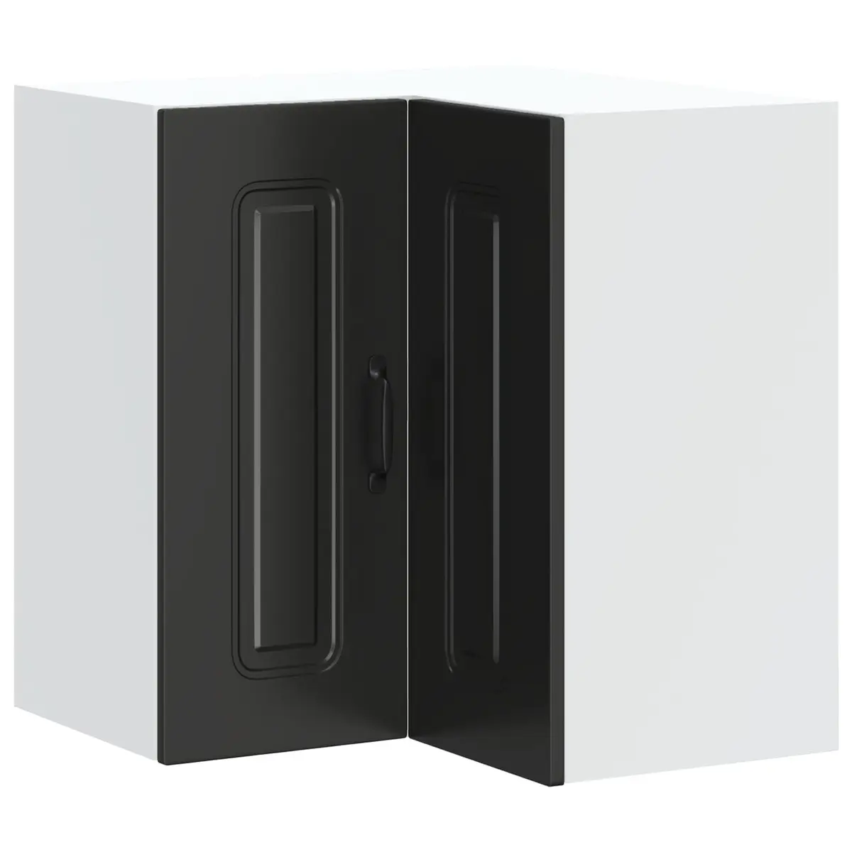 Kitchen Wall Corner Cabinet Black Engineered Wood Storage Organizer