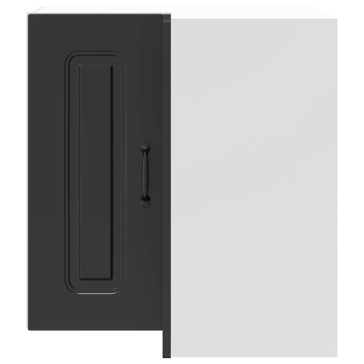 Kitchen Wall Corner Cabinet Black Engineered Wood Storage Organizer