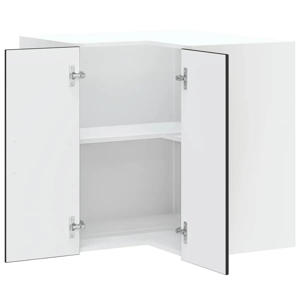Kitchen Wall Corner Cabinet Black Engineered Wood Storage Organizer