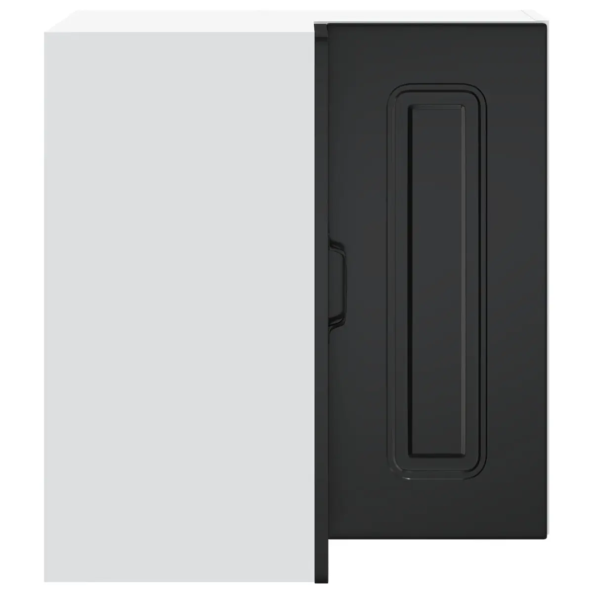 Kitchen Wall Corner Cabinet Black Engineered Wood Storage Organizer