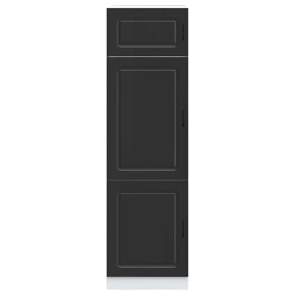Kitchen Cabinet Black Storage Cupboard Engineered Wood Adjustable Feet