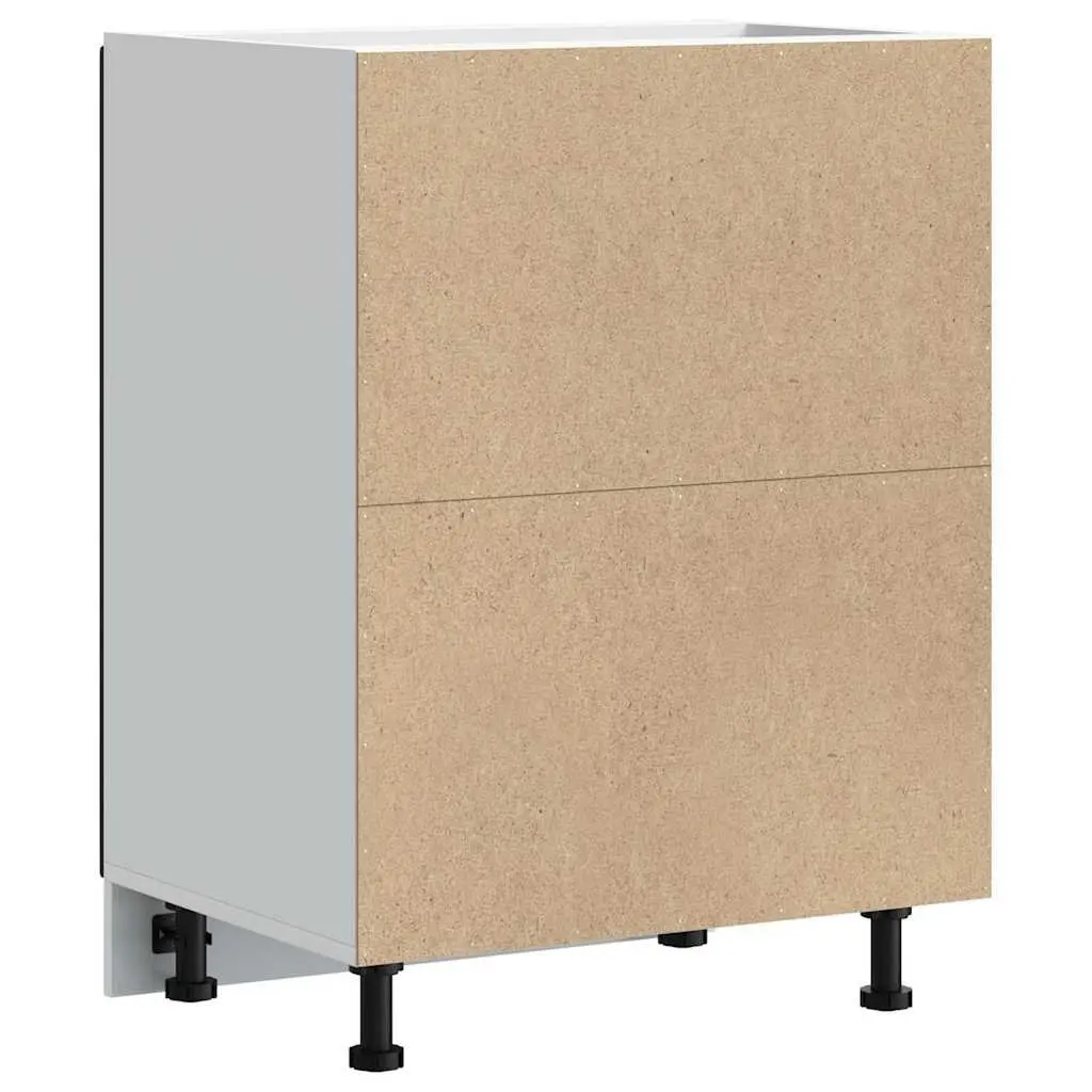 Sink Base Cabinet Black Engineered Wood Kitchen Storage Cupboard with Doors