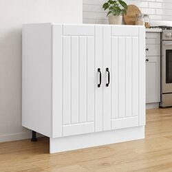 Kitchen Sink Base Cabinet White Storage Engineered Wood Cupboard Unit