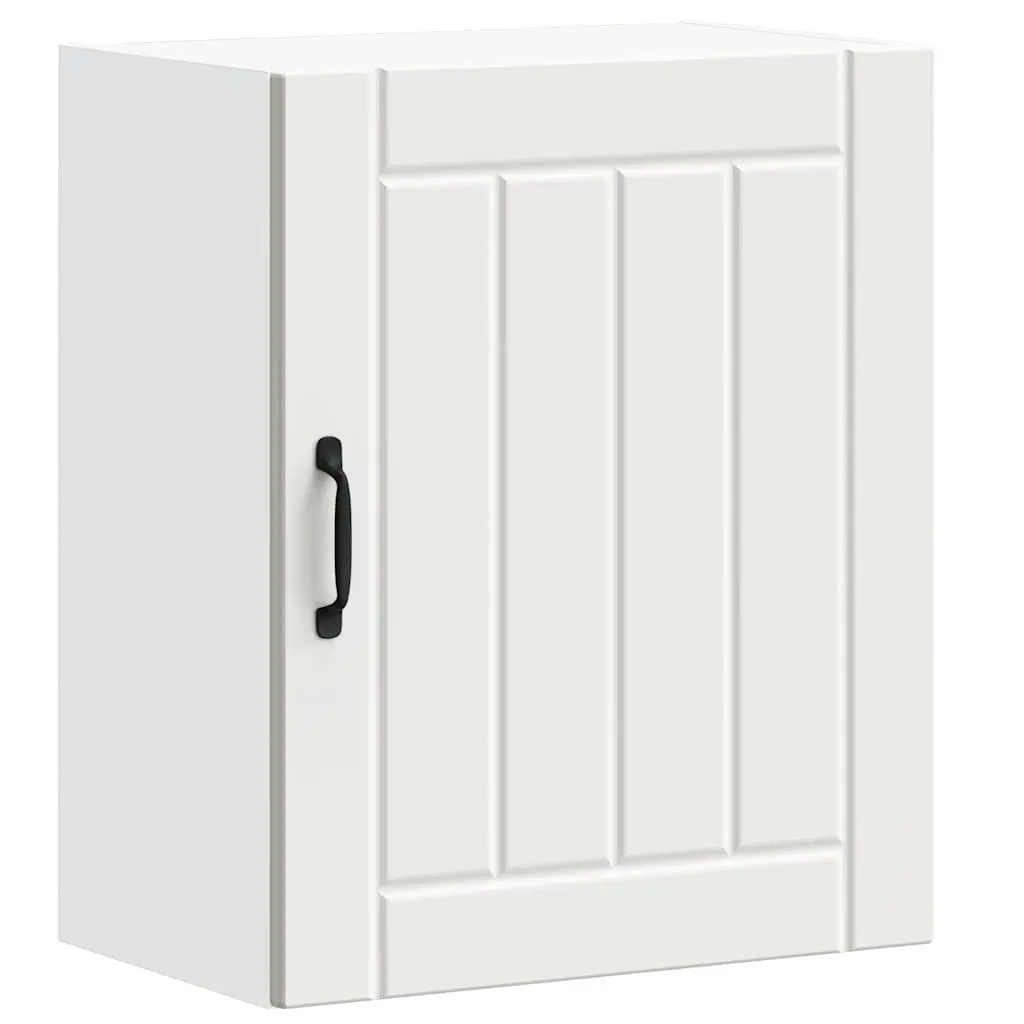 Kitchen Wall Cabinet White Engineered Wood Glass Door Storage Organiser