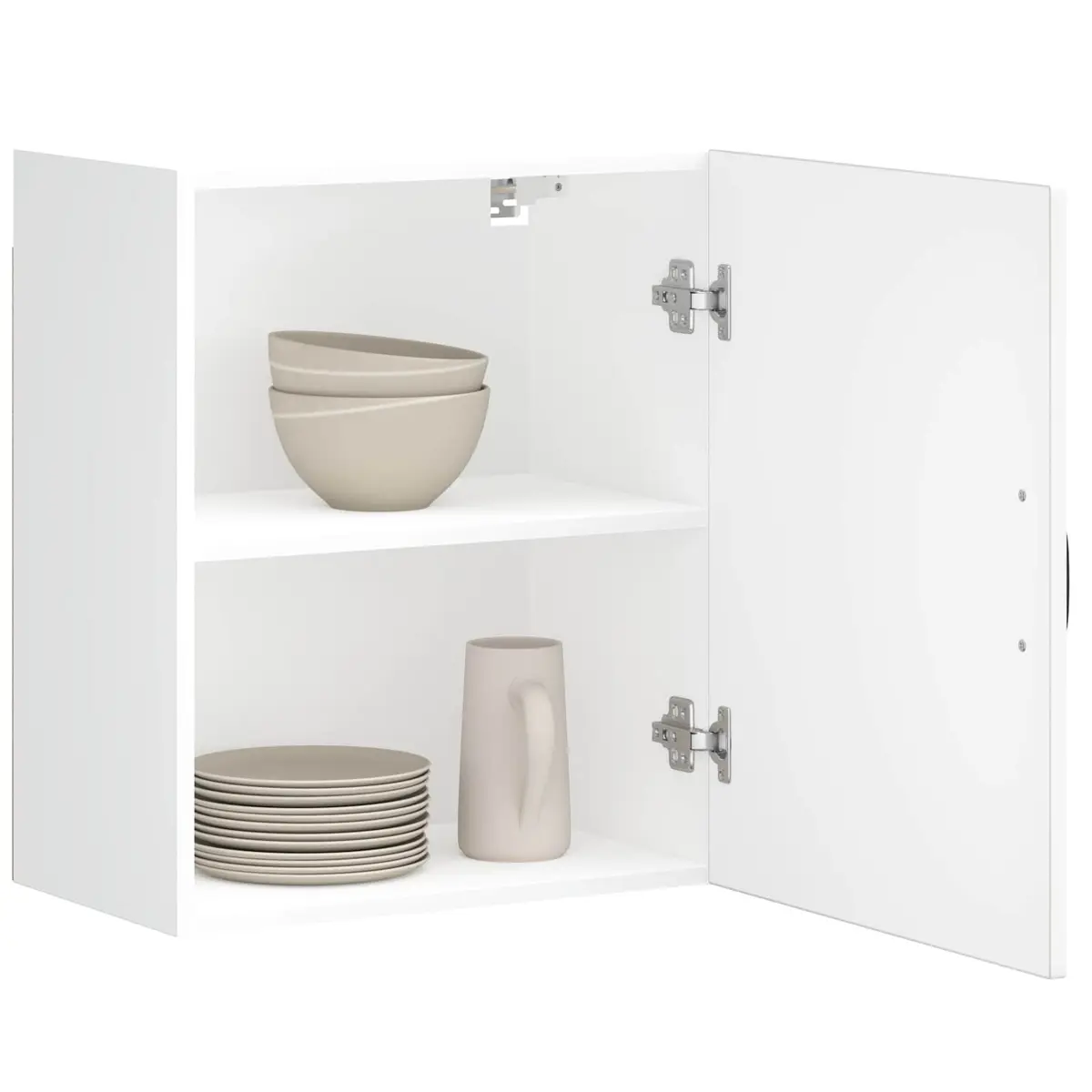 Kitchen Wall Cabinets 2 pcs White Engineered Wood Storage Cupboards Organiser