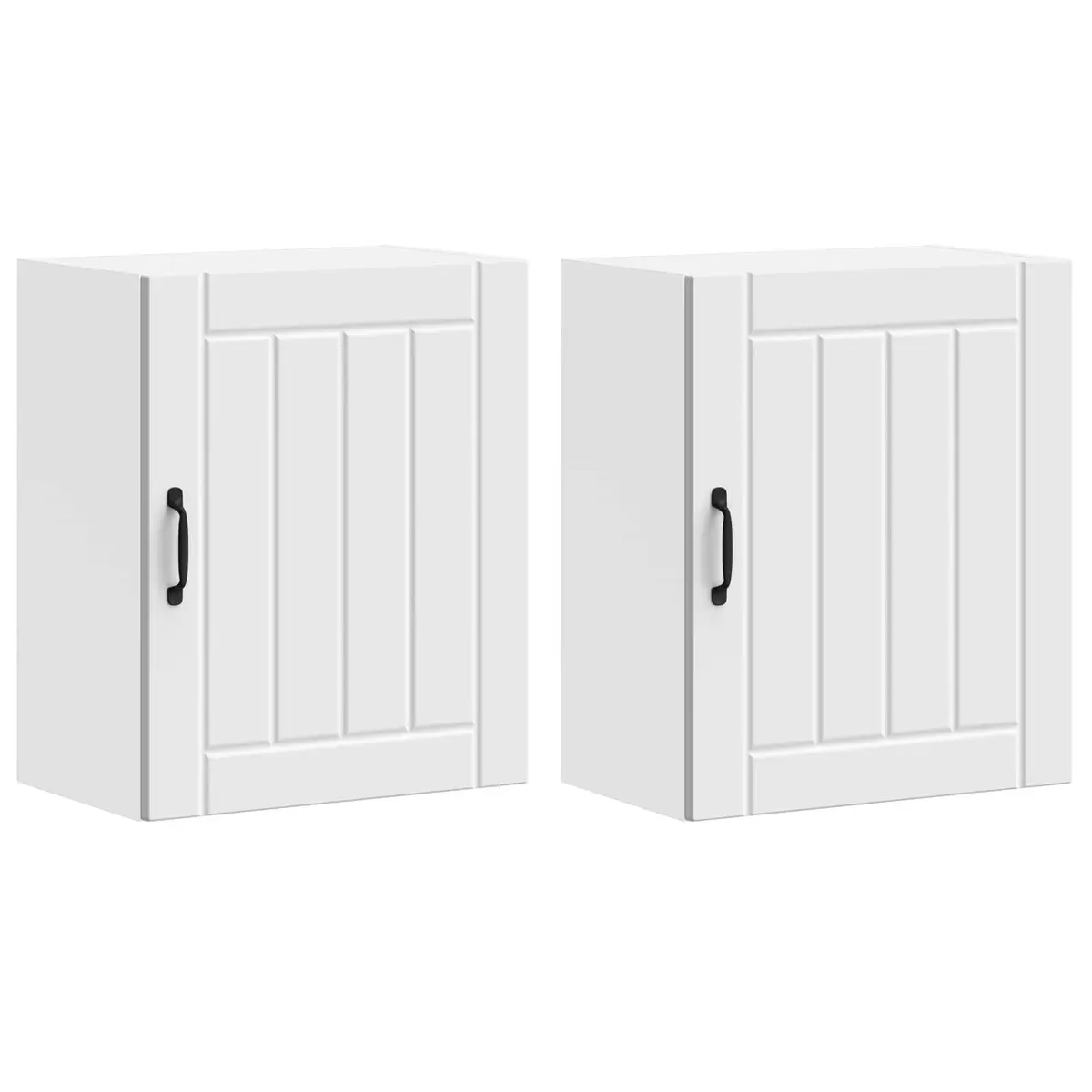 Kitchen Wall Cabinets 2 pcs White Engineered Wood Storage Cupboards Organiser