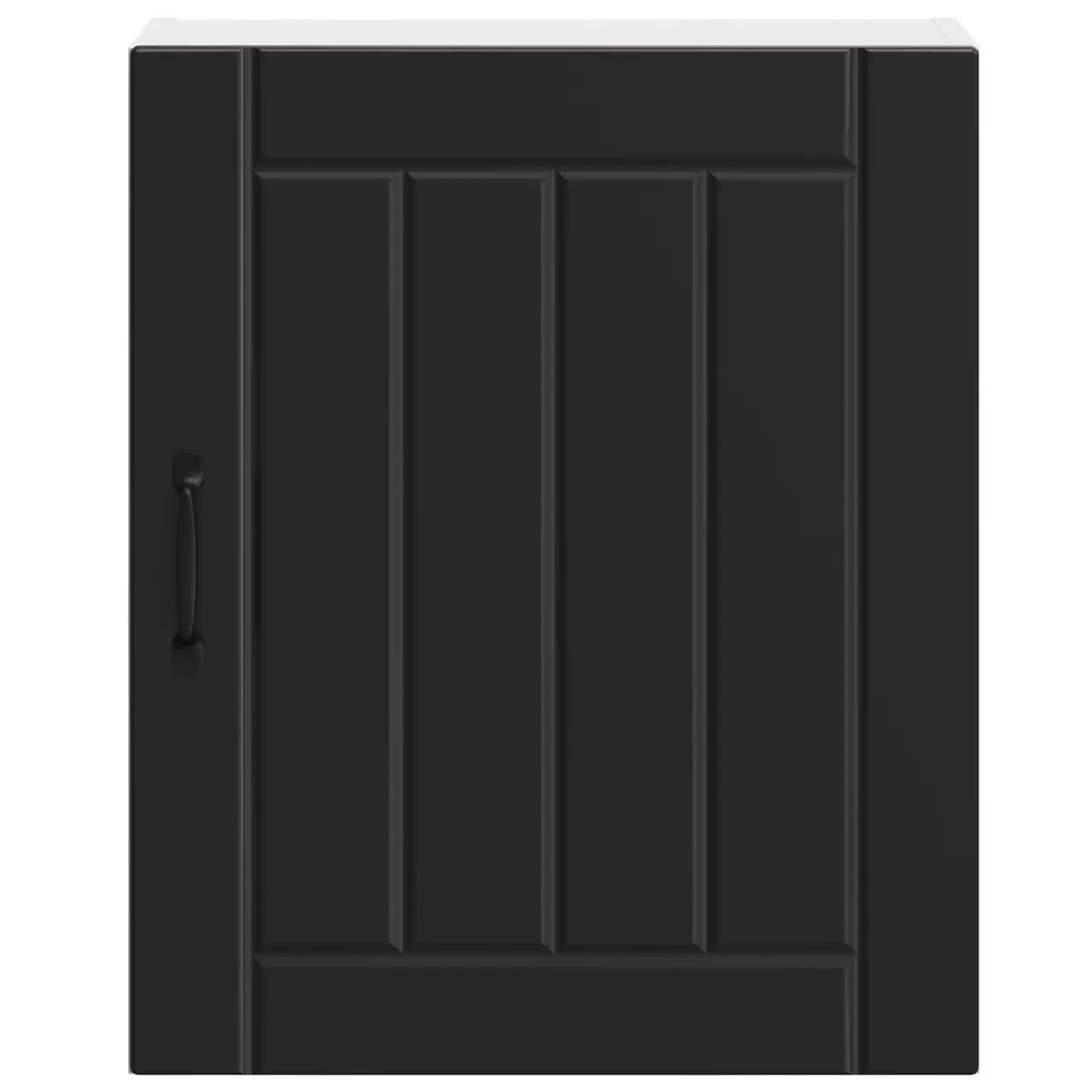 Kitchen Cabinet Wall-mounted Black Engineered Wood Glass Door Storage Organiser