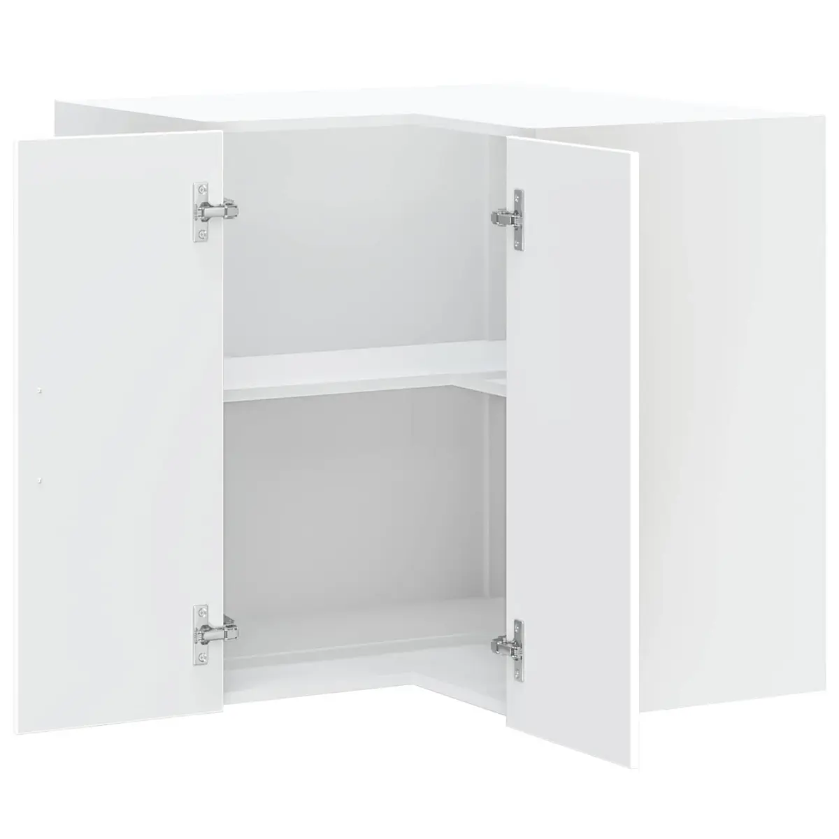 Kitchen Wall Corner Cabinet White High Gloss Engineered Wood Storage Cupboard