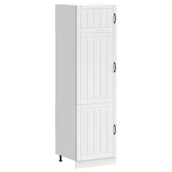 Kitchen Cupboard White Storage Cabinet Engineered Wood Adjustable Feet Doors