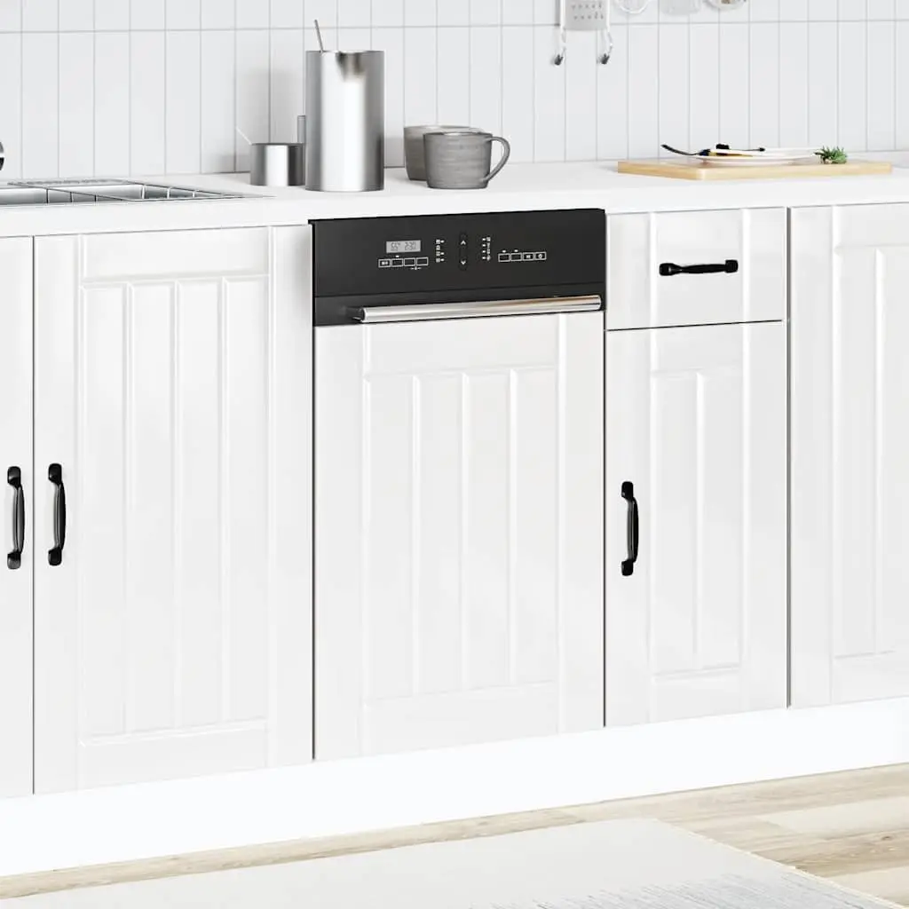 Dishwasher Panel Engineered Wood High Gloss White Kitchen Cabinet Front Cover