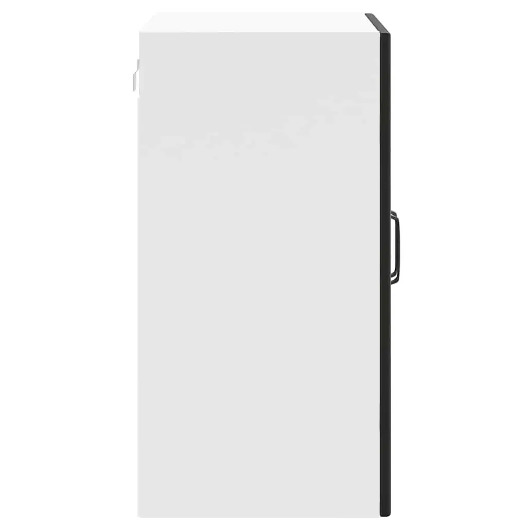 Kitchen Cabinet Glass Door Black Engineered Wood Wall Mounted Storage Organiser